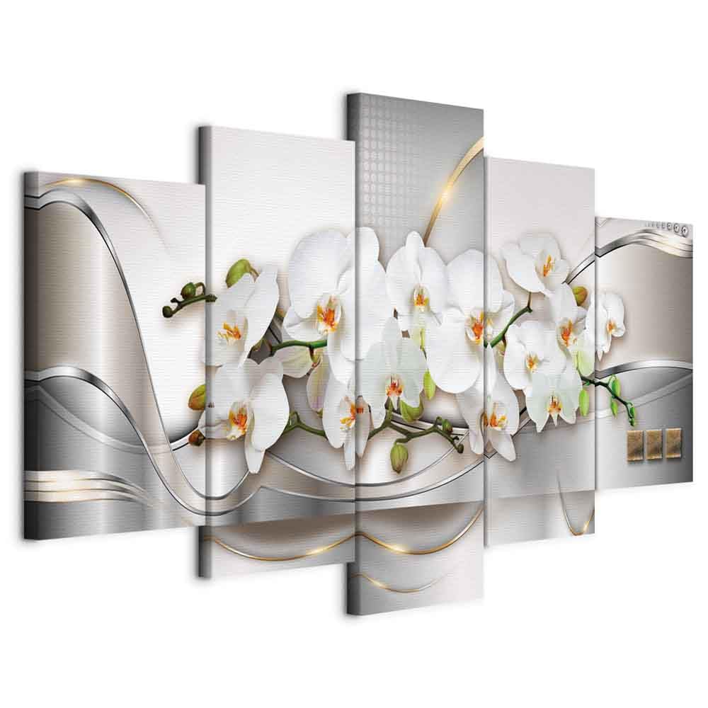 Cuadros B&D XXL - Cuadro en Lienzo 150x75 cm 5 piezas - Impresión en material tejido no tejido cuadros decoracion salon modernos lienzos decorativos dormitorios - a-A-0004-b-n