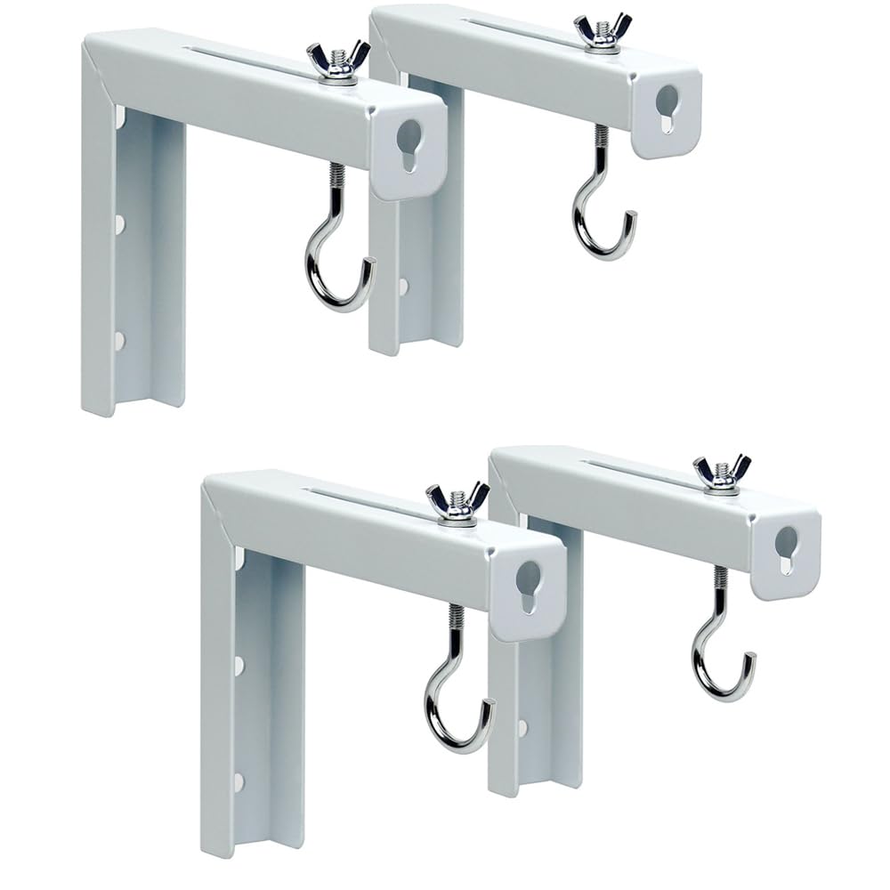 Soporte de pantalla para proyector ajustable de metal blanco resistente de pared 8