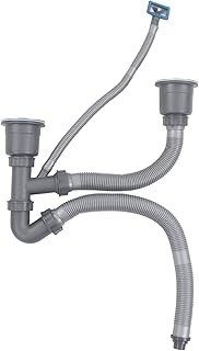 QANYEGN Double Flexible Drain Kit, Expandable Sink Drain, Kitchen Sink Universal Drain Kit for Kitchen, Bathroom