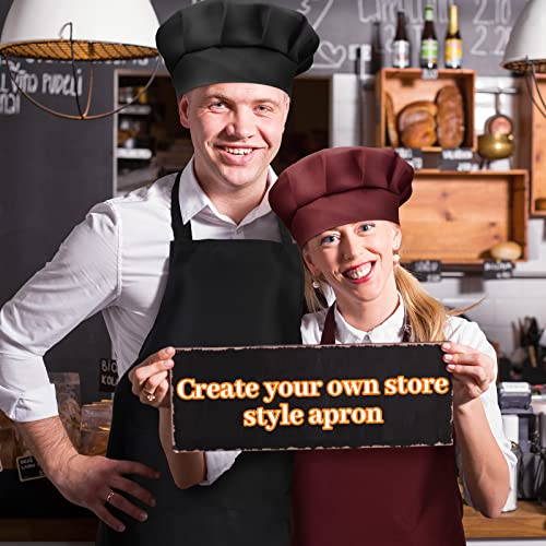 Satinior 8 Sets Colored Apron Chef Hat Set Adult With Pockets Adjustable And Women Men Costume For Cooking Kitchen Grilling Painting Crafting, Coffee, Rose Red, Burgundy, Blue, Orange, Yellow Green #TOP5