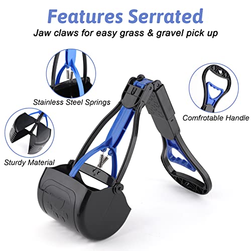 Image of Non-Breakable Pooper Scooper for Dogs and Cats with Long Handle High Strength Material and Durable Spring for Easy Grass and Gravel Pick Up