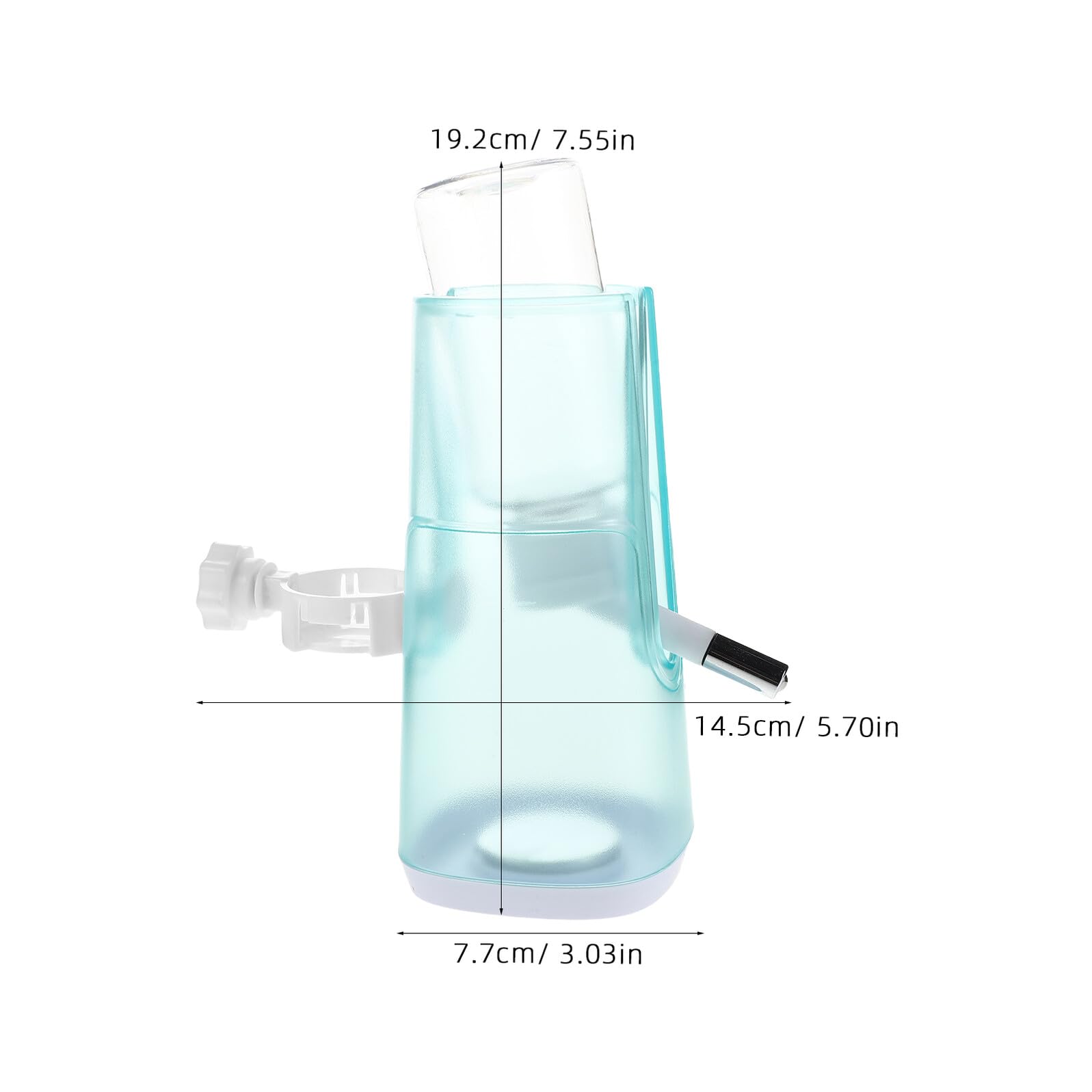 Abbeveratoio per Piccoli Animali 120ml Regolabile Plastico Metallo | Criceti e Conigli, Altezza 6, 5-12, 5cm, Base Appesantita Allargata, Dispenser Automatico