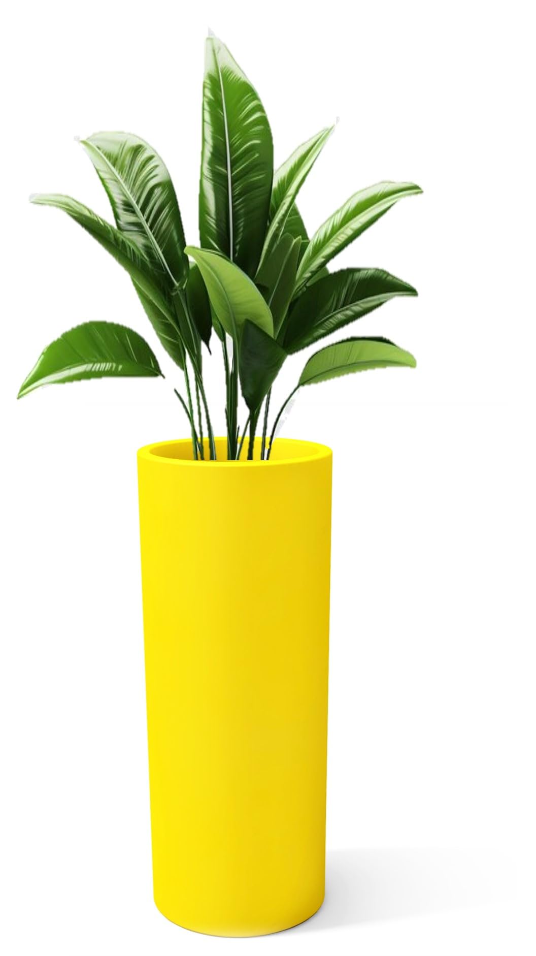 Kloris Yellow Pot Holder, Plastic Polyethylene Pe, Altezza 90 Cm
