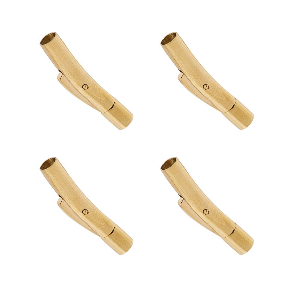 Hebilla para hacer joyas de acero inoxidable dorado con cierres de bayoneta tubulares de 3 mm