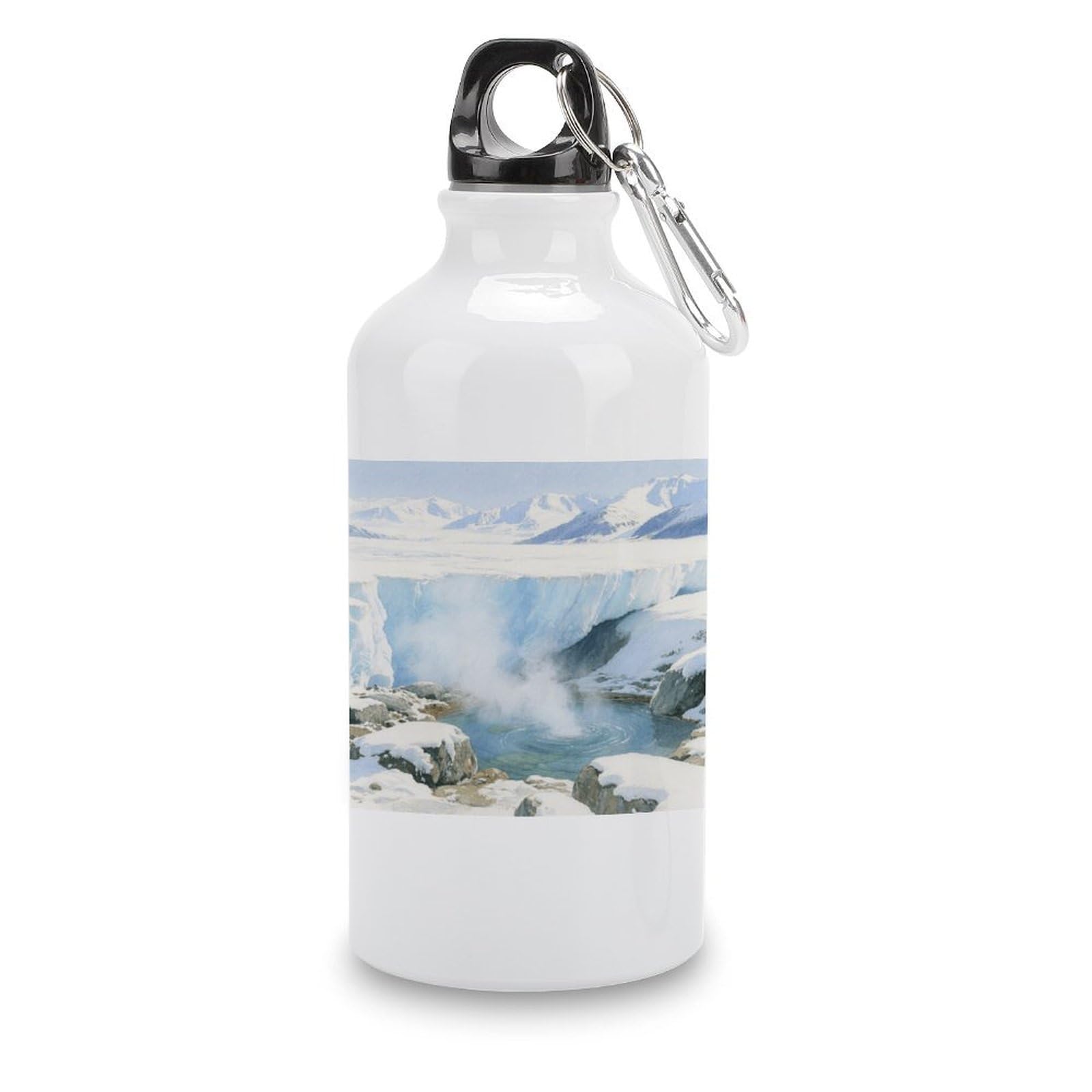 Fekiloot Style Glacier Hot Springs Aluminum Water Bottle Travel Tumbler Reusable Lightweight Outdoor Sports Water Bottles For Gym Sports Camping Hiking Fishing400ml