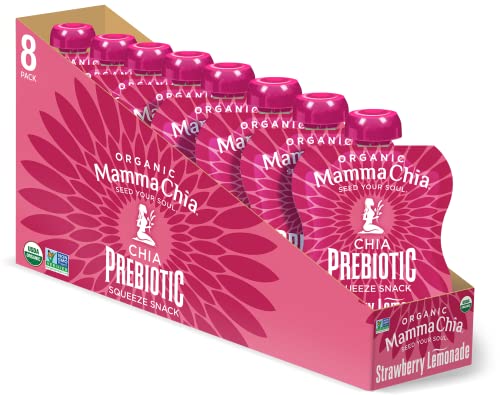 Mamma Chia Organic Prebiotic Squeeze Snack, Strawberry Lemonade, ...