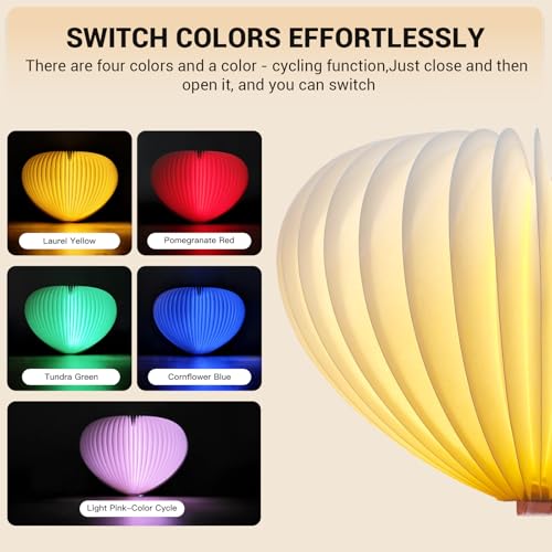 Image of JTT Folding Book Lamp, 2Pack Book Light Gifts Cool Novelty LED Night Light, Heart Lights 4 Colors White /Yellow /Warm Yellow and Changing Led Lights,Paper Lamp for Home & Library Decor Holiday Gifts