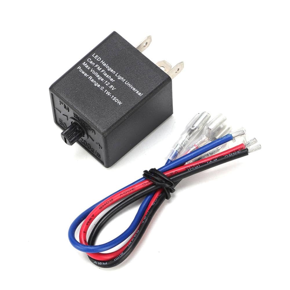 Universal 12V Motorcycle Adjustable LED Turn Blinker Light Flasher Relay 150W Compatible with Motorcycles