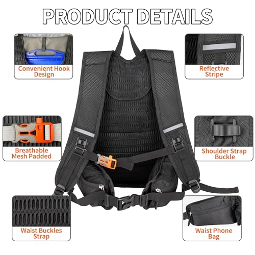 ONTYZZ Fahrradrucksack für Damen und Männer - 15L Kleiner Sportrucksack, Ultraleicht Wanderrucksack, Wasserdicht für Radfahren, MTB, Laufen und Skifahren