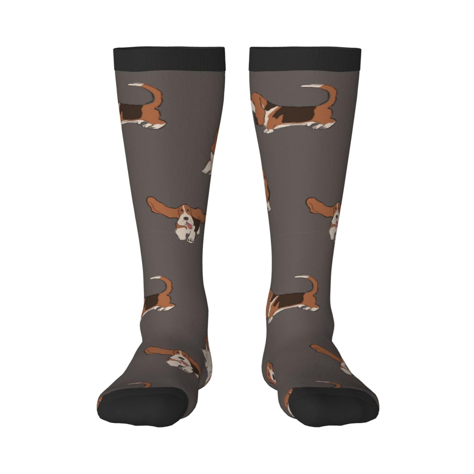 Tcoay Men's 2 Warm Adult Socks For Wo Socks Sports Polyester Stockings,Cute Basset Hound