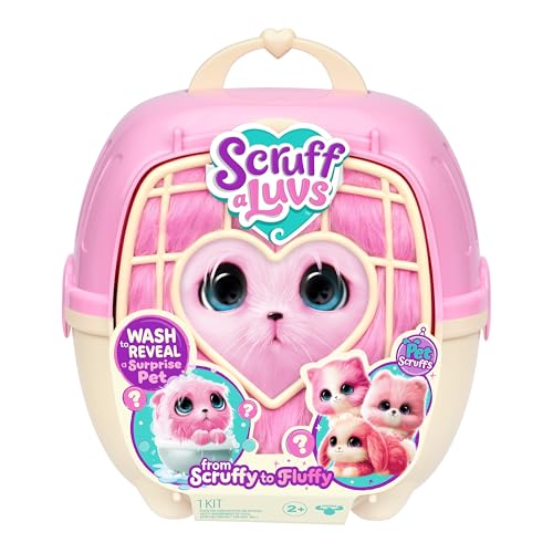 ScruffaLuvs Pet Scruffs Pink, Mystery Plush Toy, 7.5" Tall, Wash to Reveal 1 of 3 Rescue Pets: Puppy, Bunny, or Kitty - Image 2