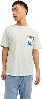 تيشرت تولوم بجيب ورقبة دائرية ضيقة وأكمام قصيرة للرجال من جاك آند جونز