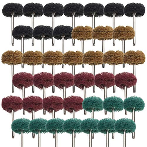 Minelife 80 Pieces Abrasive Buffing Wheels, 1 Inch Abrasive Buffing Polishing Wheels Burr Polishing Wheels for Dremel Rotary Tool Grinding Accessories(4 Grits)