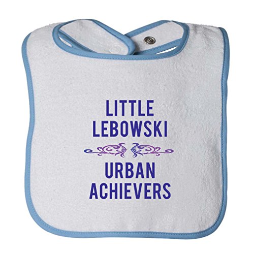 Little Lebowski Urban Achievers Style 2 Infant Contrast Trim Terry Bib White/Blue
