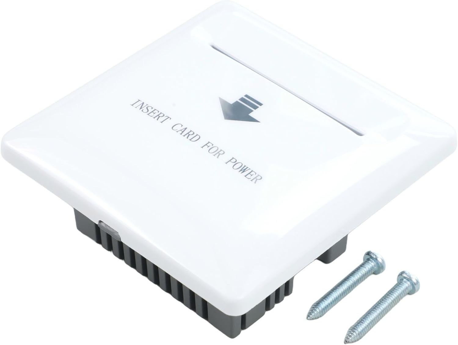 13.56MHz Card Power Switch for Hotel Control, 40A High-Frequency Energy Saving W Switch with 15-20s Delay, AC 110V-220V Electrical Outlet Part for M1 Cards, Gold Finish(White)