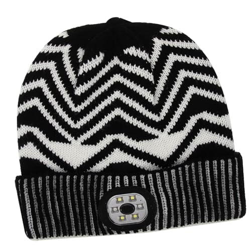 WRITWAA Headlamp Hat Soft Woolen Yarn Knit Hat with Flashlight Night Running Essential