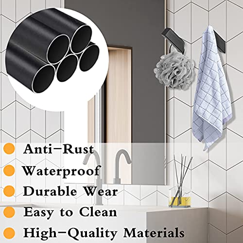 Garini Black Towel Hooks, Wall Mounted Matte Black Robe Hooks thumb #2