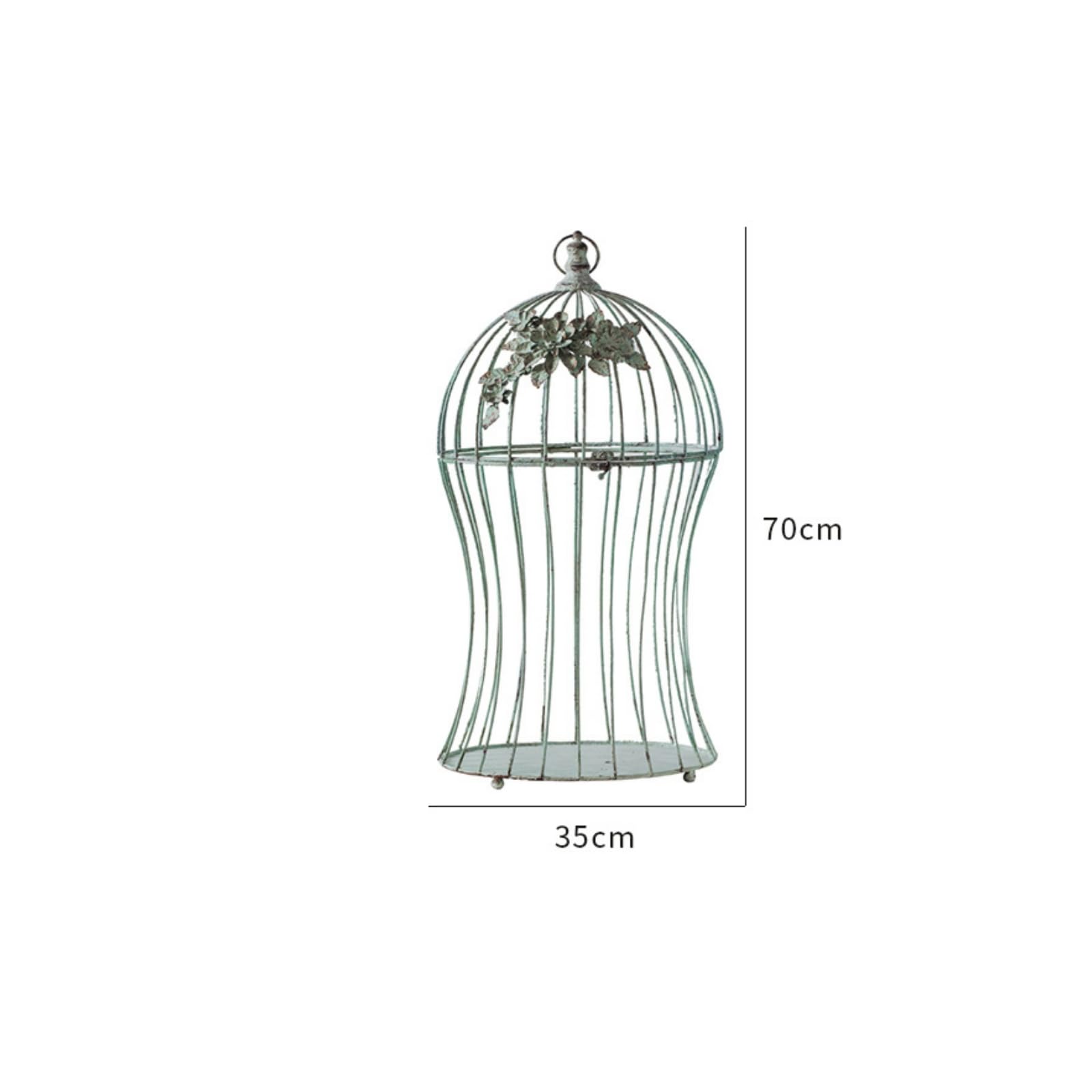 Vogelkäfig Vintage Vogelkäfig mit Tür Shabby Chic käfig für Brautpaare, rateure, Schaufenster, Fotografie, Wohnzimmer, Vintage Vogelkäfig Mit Blumen, 60cm Höhe