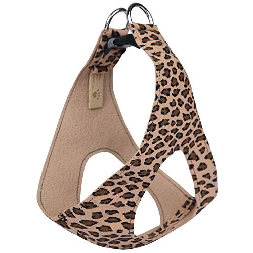 Susan Lanci Designs Premium Ultrasuede Step in Harness for Dog and Pets, Cheetah, XX-Small