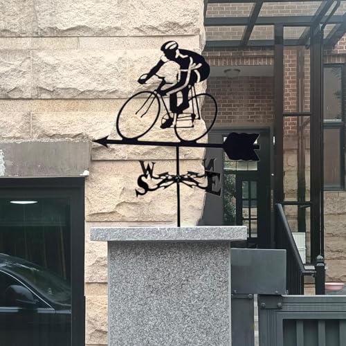 Veleta para jardín con diseño de ciclistas para decorar patios y terrazas 3