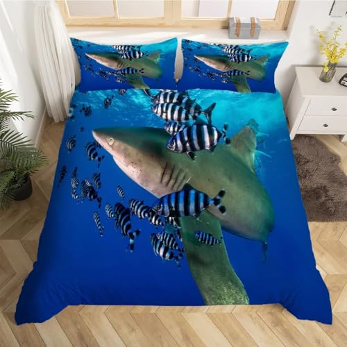 Housse couette en microfibre douce poisson zèbre 200x200 avec fermeture éclair