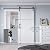 COSHOMER 36in x 80in MDF Sliding Barn Door with 6.6ft Barn Door Hardware Kit & Handle, Pre-Drilled Holes Easy Assembly -Solid Wood Slab Inside Covered with Water-Proof PVC Surface, White, H-Frame