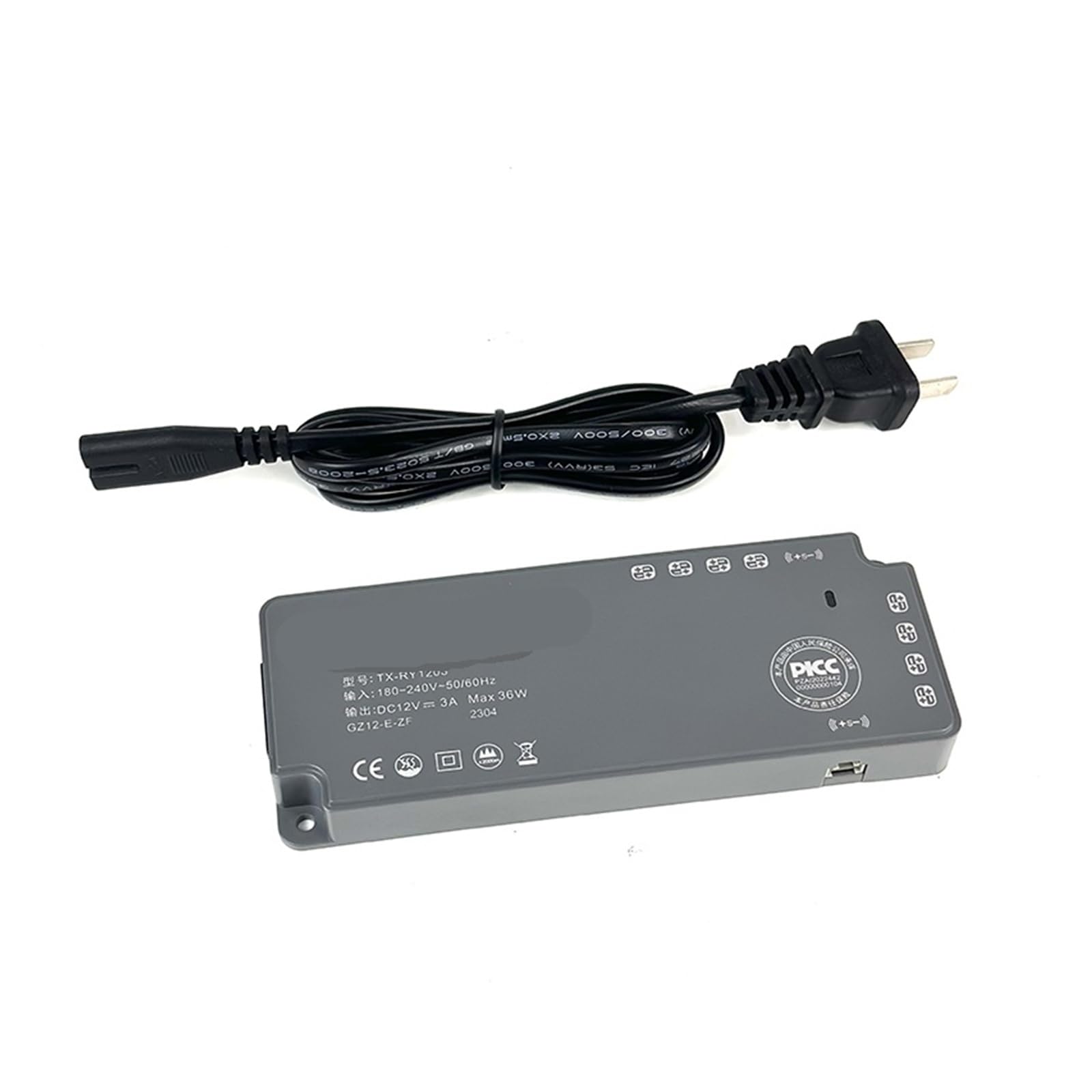 PWANUIGTE Led Ultra-Thin Wardrobe Dedicated Power Supply 12V Interface Induction Switch line Light with Transformer(36W/12V)