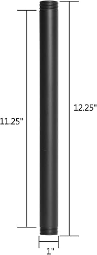 Miniatura 3 de HITOMEN Tubo de hierro industrial de 34 x 11 pulgadas (10 piezas)  Tubos roscados negros de acero de metal resistente para montaje en pared,