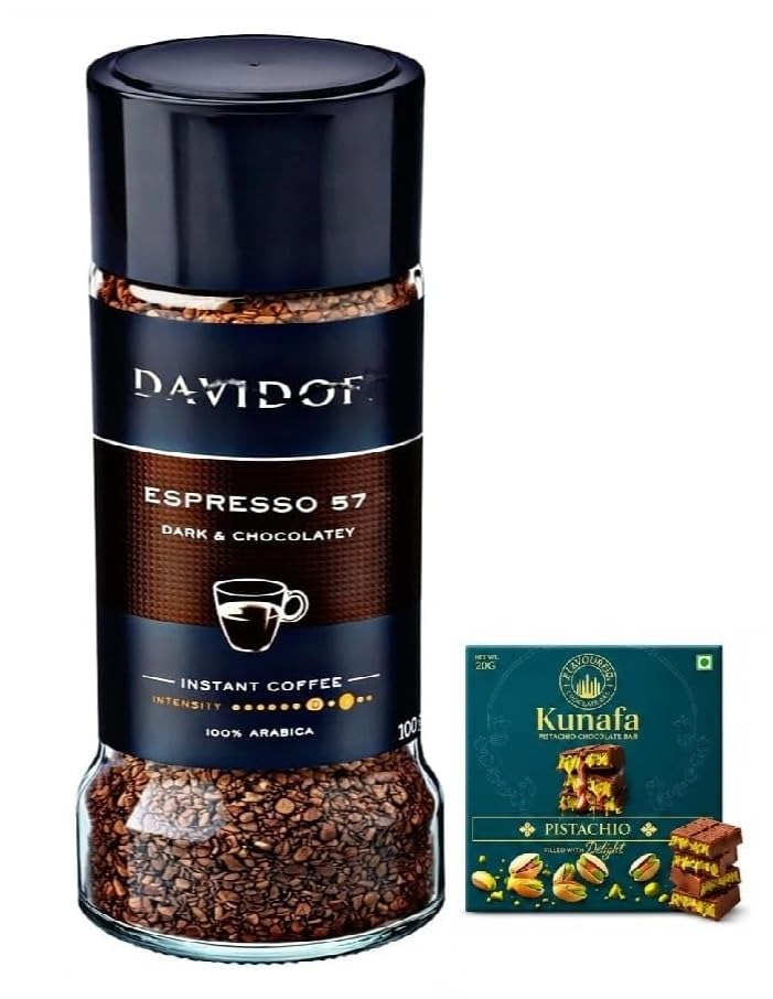 Davidof Espresso 57 Dark & Chocolatey Instant Coffee, 45g, with Free Flavourito Kunafa Pistachio Chocolate Bar, 20g By Decadent Foods-picture-20