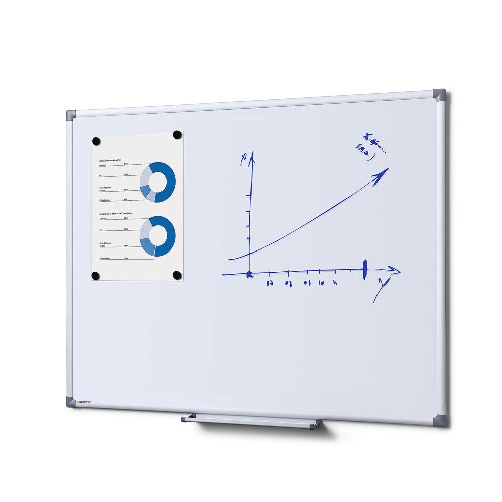 PROFI 90 x 60 Whiteboard 90x60 cm Speziallackierung weiß magnetisch Magnettafel