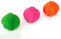 Hartz DuraPlay Squeaky Latex Dog Balls - Bacon Scented, Durable Fetch & Chew Toys, Neon 3-Pack Large
