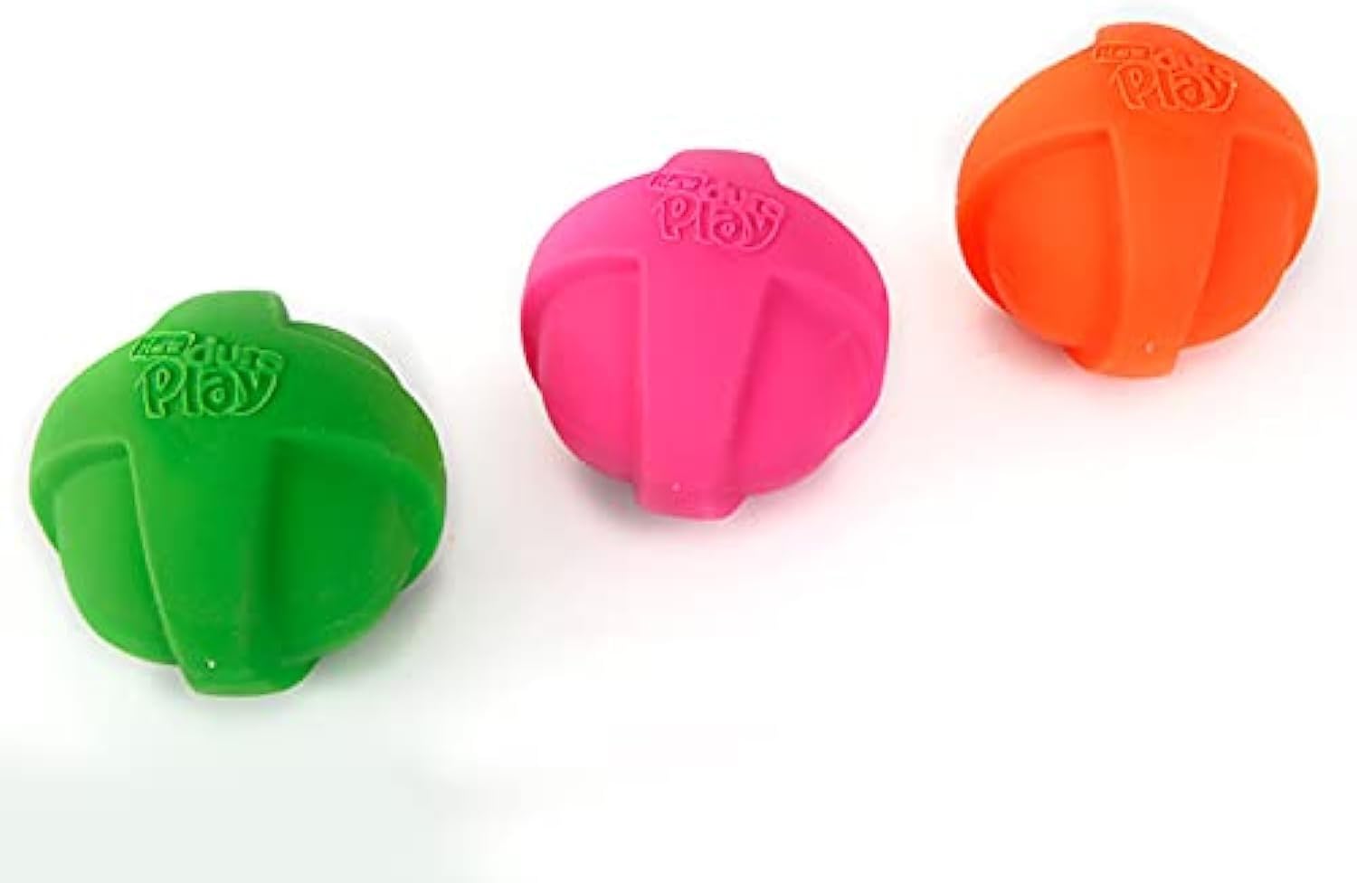 DuraPlay Ball Squeaky Latex Dog Toy, Neon Green, Neon Pink & Neon Orange, Large 3 Count Pack