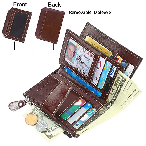 image for Lavemi Small Compact Women Wallet RFID Blocking Genuine Leather Bifold
