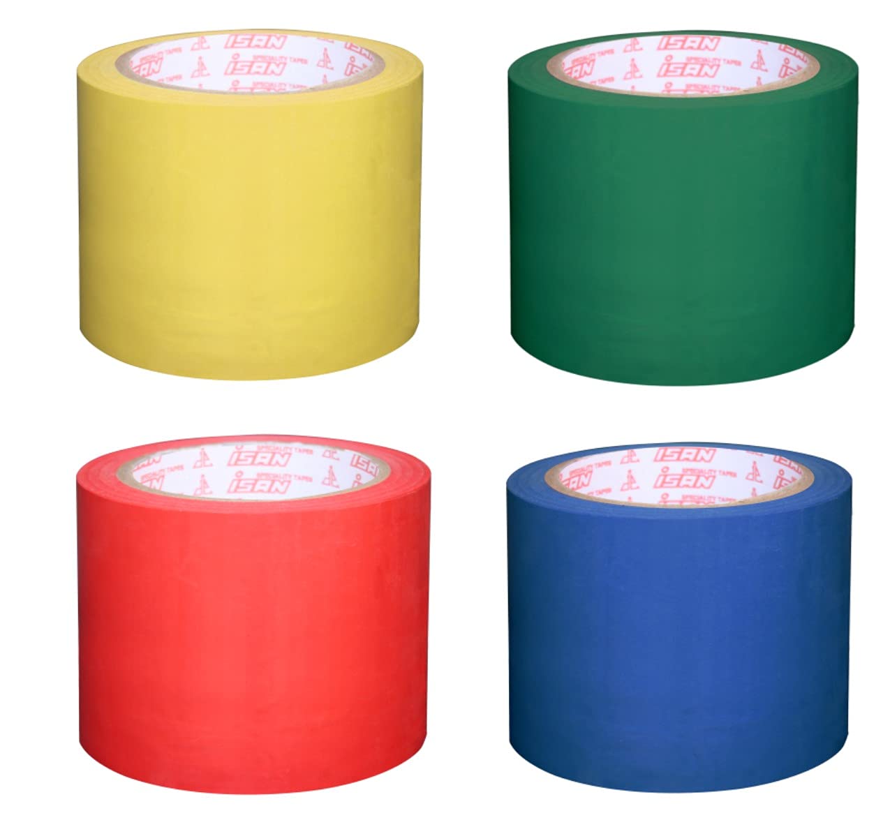 ISAN® Vastu Remedy Vinyl Floor Marking Tape YELLOW,RED,GREEN,BLUE Colour 96MM (4" Approx) Width X 17m Length Non-Abresive PVC Tape (1 Pc. Each) (B09H35ZT4X) Amazon Price History, Amazon Price Tracker