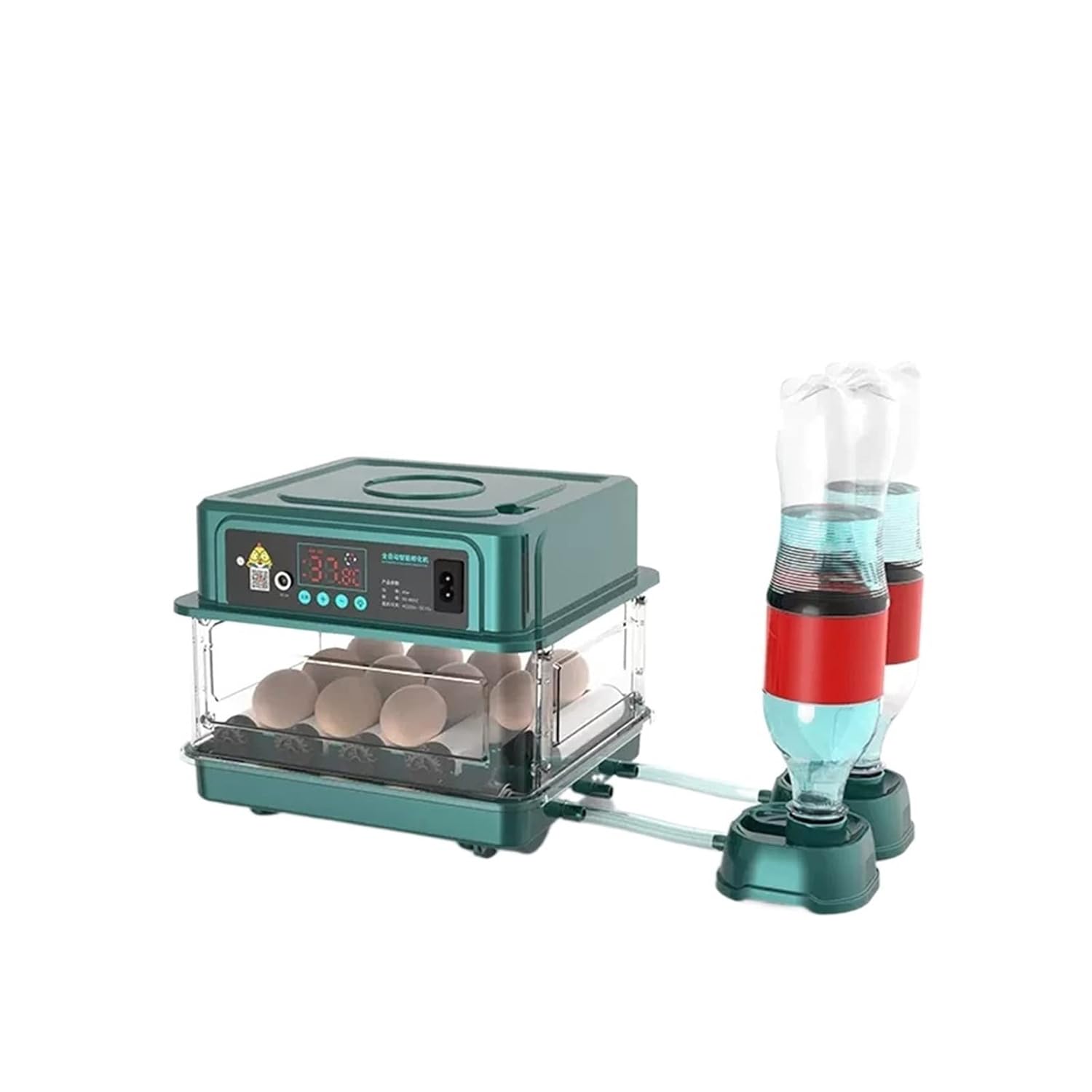 Incubadora de huevos para gallina, incubadora de huevos 9/15 con tipo cajón, mini incubadora de huevos con reposición automática de lecho de agua iónica y control de temperatura(9 huevos)