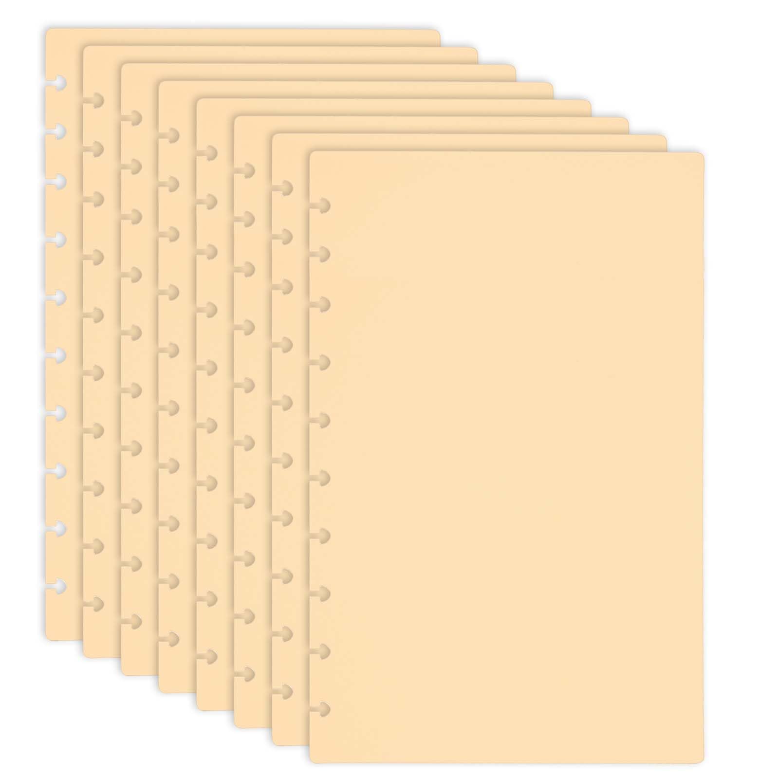 PATIKIL 4 Pair Discbound Notebook Cover, 7.24" x 9.51" Medium Size PP Disc Planner Cover for Arc Notebook Happy Planner Office Product, Golden Brown