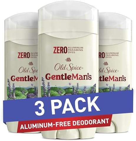 Old Spice GentleMan's Aluminum Free Dry Feel Deodorant for Men, 24/7 Lasting Freshness, Gentle on Skin with Skin Conditioners, Lavender + Mint Scent, 3.0 oz (Pack of 3)