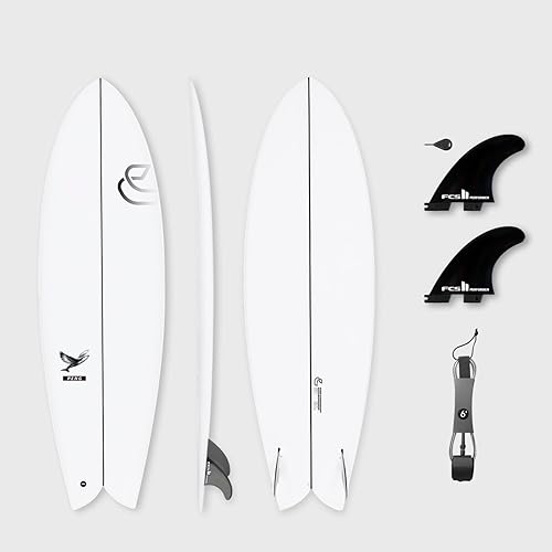 5'8''/6'1" Shortboard 900 FRP with Fin Set and Leash High-Performance Epoxy Surfboard with Wood Stringer, EPS Core, and Carbon Lath