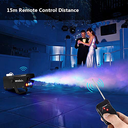 Mosfiata Fog Machine With Controllable Lights, Continuously Spray 500W Professional Dj Led Smoke Machine 3 Color Light With Wireless Remote Control 2000 Cfm Huge Fog For Halloween Holidays Parties #TOP4