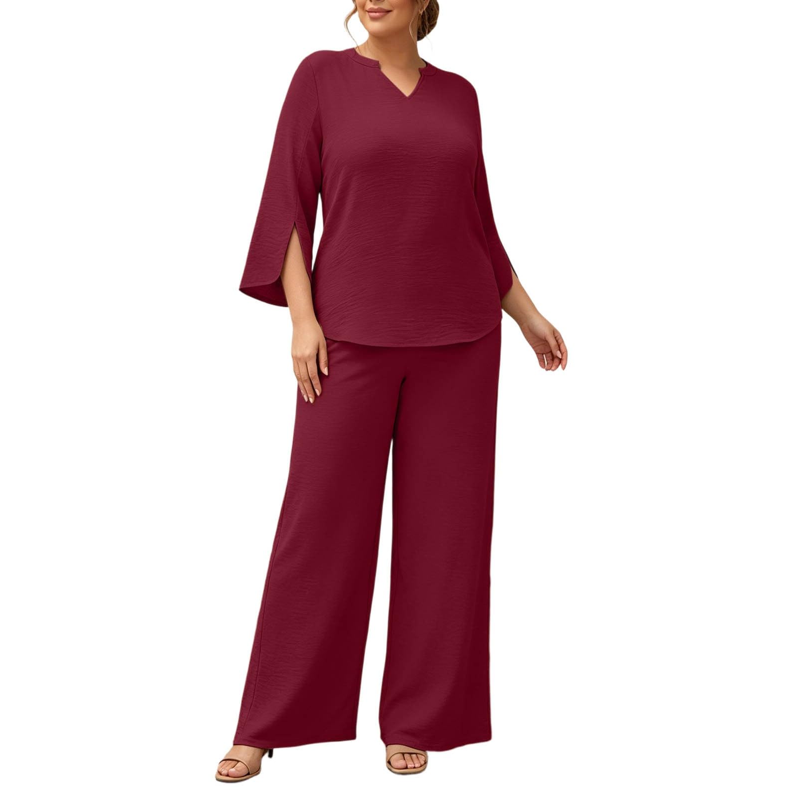 Survêtement femme ensemble d'été chic avec pantalon ample jambes larges - 5