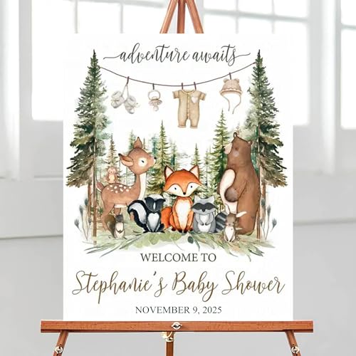 Woodland Baby Shower Welcome Sign SZ-HaNoi 05