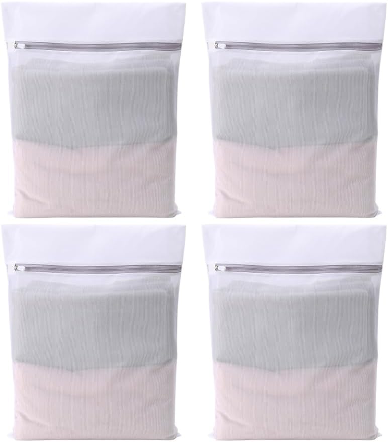 Miniatura 8 de Juego de bolsas de malla para lavandería, 4 unidades, 15.7x11.4 in, con cremallera, bolsa de lavadora para ropa fina, ropa delicada, embalaje de