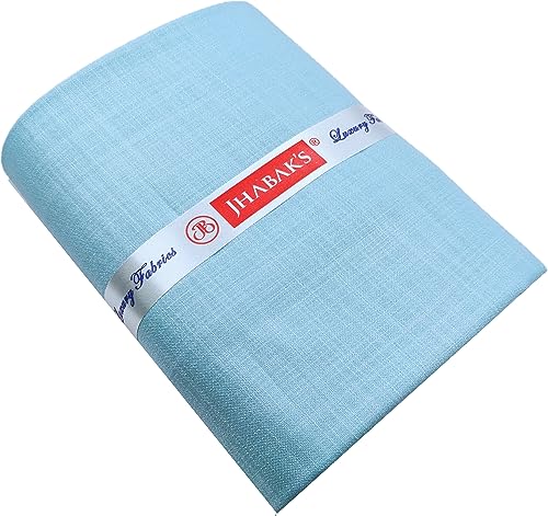 Image of JHABAK'S Unstitched Premium Cotton Blend Solid Shirt & Trouser Fabric - 2.25m Shirt Cloth - 1.30m Pant Piece (Pack of 2)