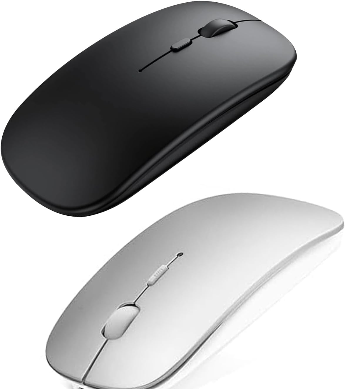 STAYOUNG2 Pcs Rechargeable Bluetooth Mouse - Compatible with MacBook pro/MacBook air/Laptop/iMac/ipad, Wireless Mouse (Black,White)