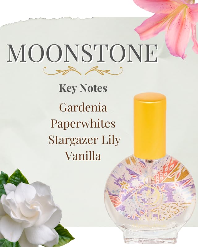 The Sage Lifestyle Moonstone Mini Spray, Gardenia, Lily, Vanilla Musk, Egyptian Musk, Perfume for Women, Long Lasting, Floral Fragrance, Artisan, Parfum, 1/2 oz, Travel Size, Mini Perfume for Women - Image 2