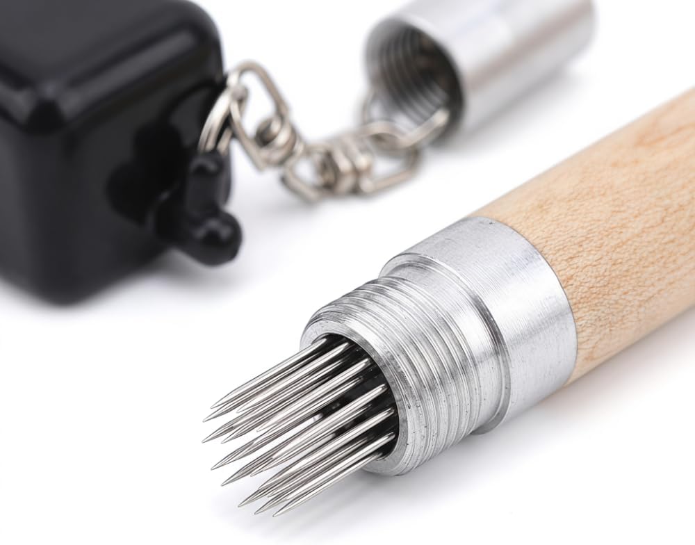 2Pcs White Wax Wood 2 in 1 Billiard Cue Tip Pricker Chalk Holder, Pen Shape Pool Snooker Cue Maintenance Tool with Cap