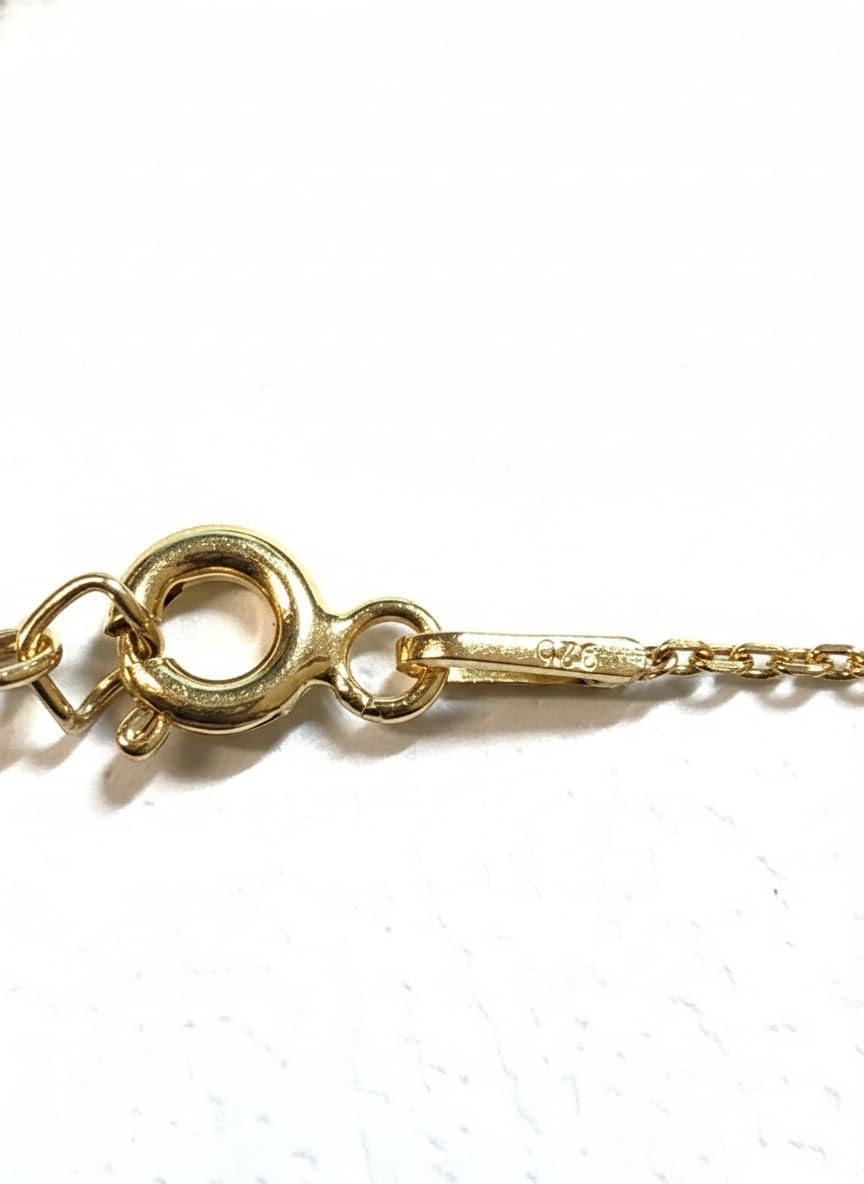 925 Sterling Silver Gold Plated Celestial Necklace Pendant CZ Cubic Zirconia 16’’+1’’ Extender - Image 7