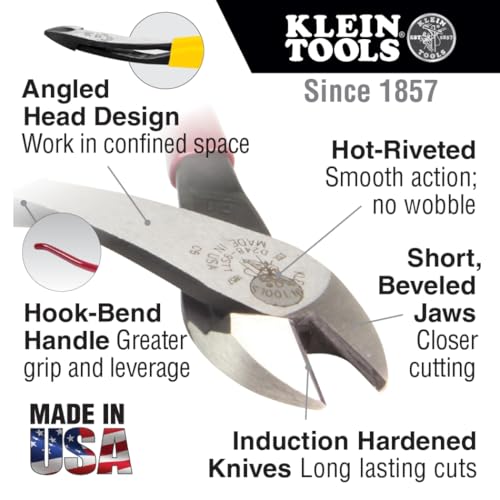 Klein Tools 94508 Pliers Set, Made in USA, Ironworker's Diagonal Cutting Pliers and Heavy Duty Side Cutters, Tie Wire Cutter for Rebar Work, 2-Piece Kit - Image 4