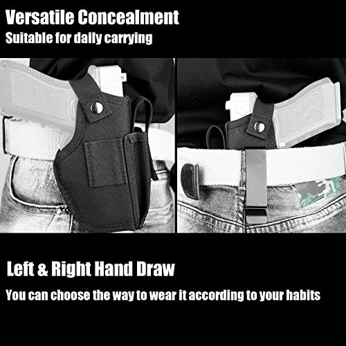Taktische Pistolen Holster, Verdecktes Waffenholster, Pistolenholster, Gürtelholster with Metal Clip, Universell für Links- und Rechtshänder, Geeignet zum Tragen Kleiner und Großer Pistolen
