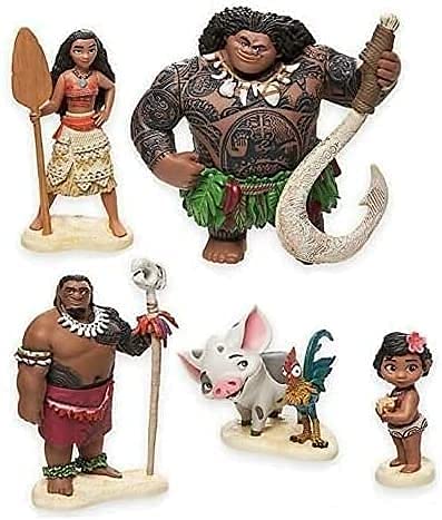 RUI Moana Action Figure Toys 6Pcs 3.5-inches Cake Toppers Moana Cake Decorations and Party Favors for Moana Party Supplier Birthday